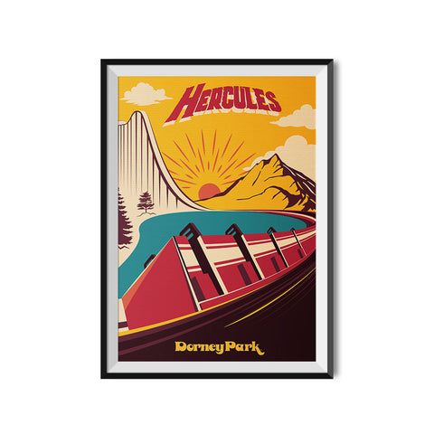 Made to Thrill x Dorney Park Hercules Roller Coaster Poster