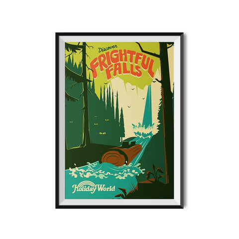 Made to Thrill x Holiday World Frightful Falls Attraction Poster