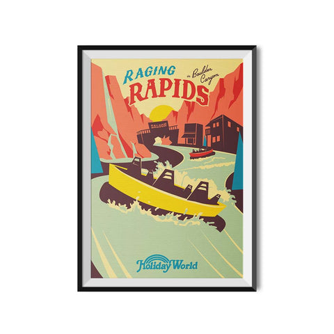 Made to Thrill x Holiday World Raging Rapids in Boulder Canyon Attraction Poster