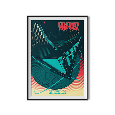 Carowinds x Made to Thrill Hurler Roller Coaster Poster
