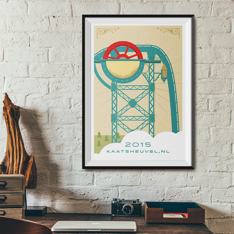 Kaatsheuvel, NL. 2015 Dive Roller Coaster Poster | Office