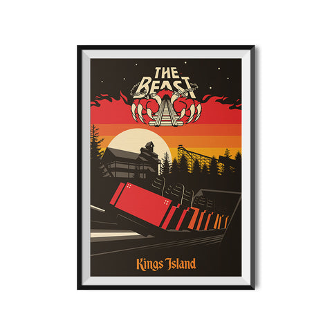 Kings Island x Made to Thrill The Beast Roller Coaster Poster