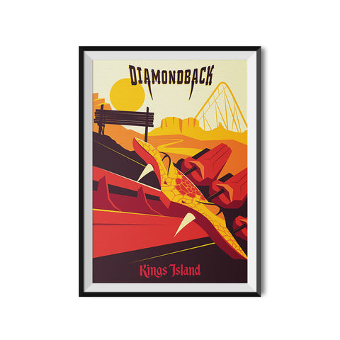 Kings Island x Made to Thrill Diamondback Roller Coaster Poster