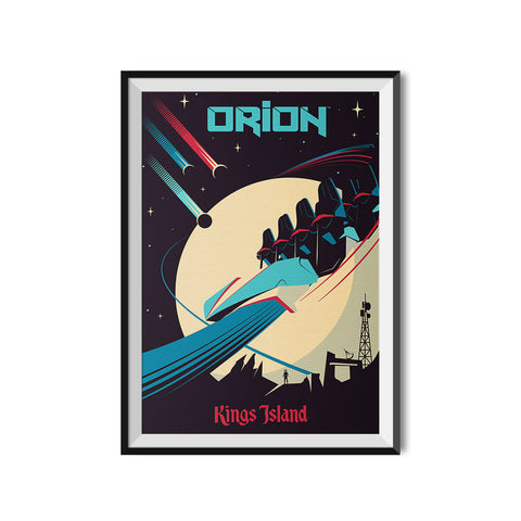 Kings Island x Made to Thrill Orion Roller Coaster Poster