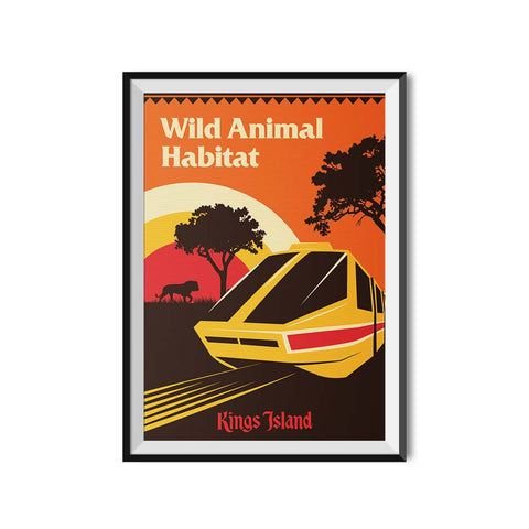 Kings Island x Made to Thrill Wild Animal Habitat Attraction Poster