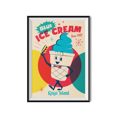 Kings Island x Made to Thrill Blue Ice Cream Treat Poster
