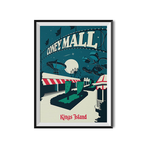 Kings Island x Made to Thrill Coney Mall Park Attraction Poster