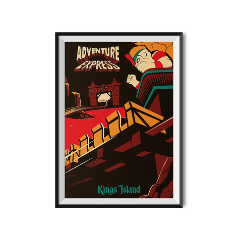 Kings Island x Made to Thrill Adventure Express Roller Coaster Poster