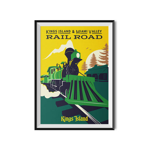 Kings Island x Made to Thrill Kings Island Miami Valley Rail Road Park Attraction Poster