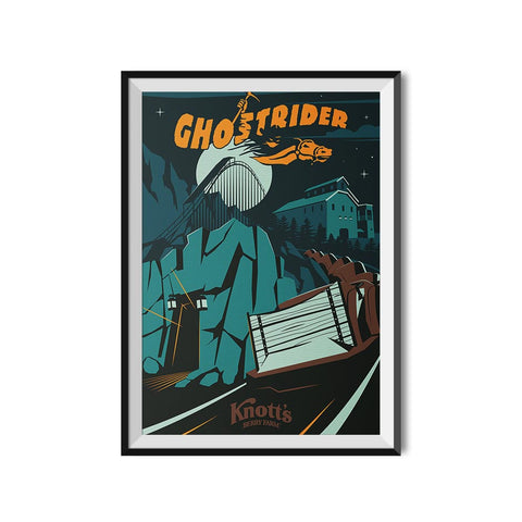 Knott's Berry Farm x Made to Thrill Ghostrider Roller Coaster Poster