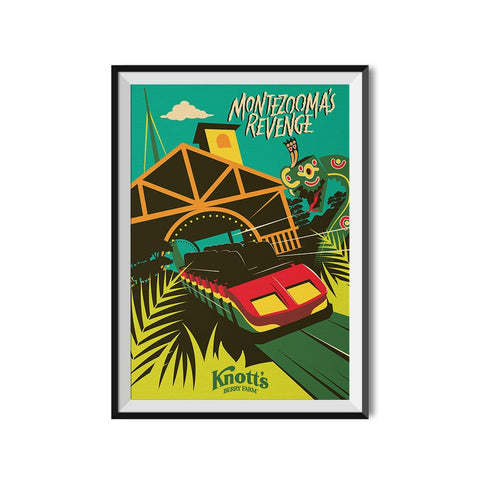 Knott's Berry Farm x Made to Thrill Montezooma's Revenge Roller Coaster Poster