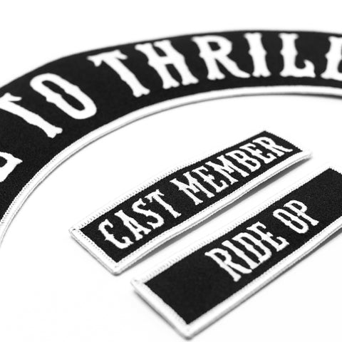 Made to Thrill Biker Patch Kit | Cast member | Ride Op | RMC patches | Detail