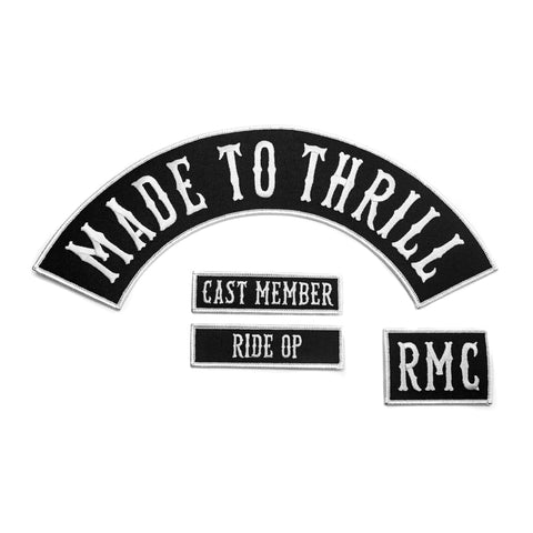 Made to Thrill Biker Patch Kit | Cast member | Ride Op | RMC patches