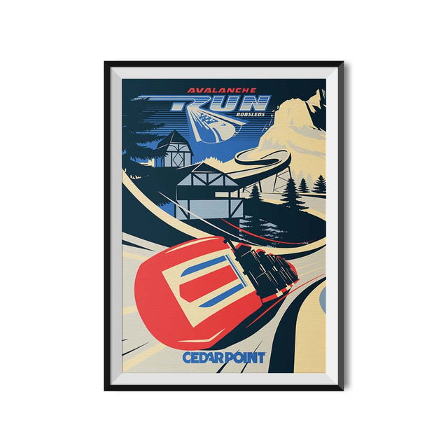 Made to Thrill x Cedar Point - Avalanche Run Bobsleds Coaster Poster ...