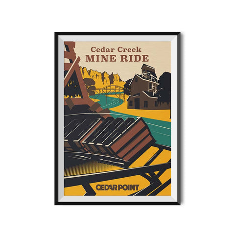 Made to Thrill x Cedar Point Cedar Creek Mine Ride Roller Coaster Poster