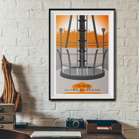 Alton, England 1998 Dive Machine Roller Coaster Poster | Office