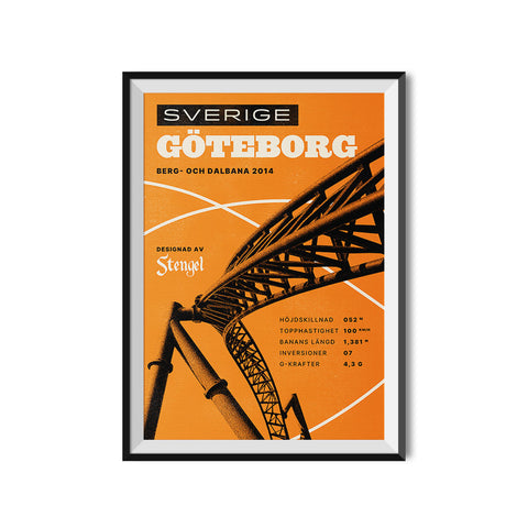 Göteborg, Sverige 2014 Roller Coaster Poster