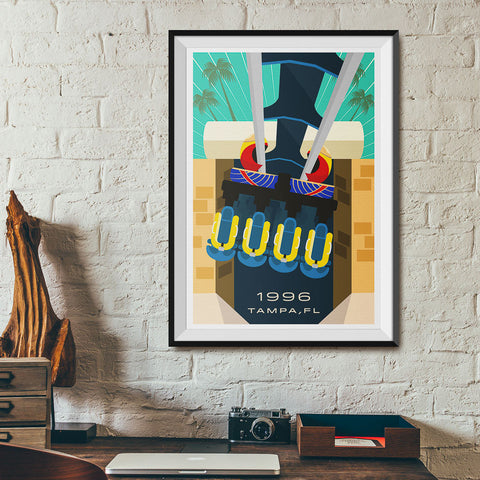 Tampa, FL. 1996 Roller Coaster Poster | Office
