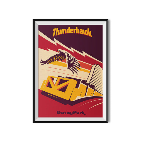 Made to Thrill x Dorney Park Thunderhawk Roller Coaster Poster